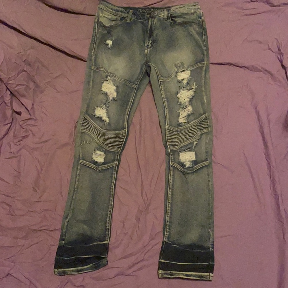 Two tone slim straight jeans/ sz 32,32/ good condition